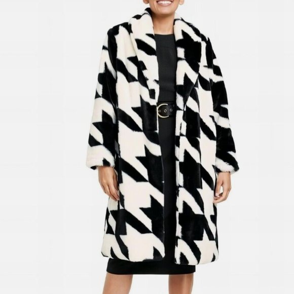 Sergio Hudson Jackets & Blazers - Women's Houndstooth Faux Fur Coat - Sergio Hudson x Target Black/White L